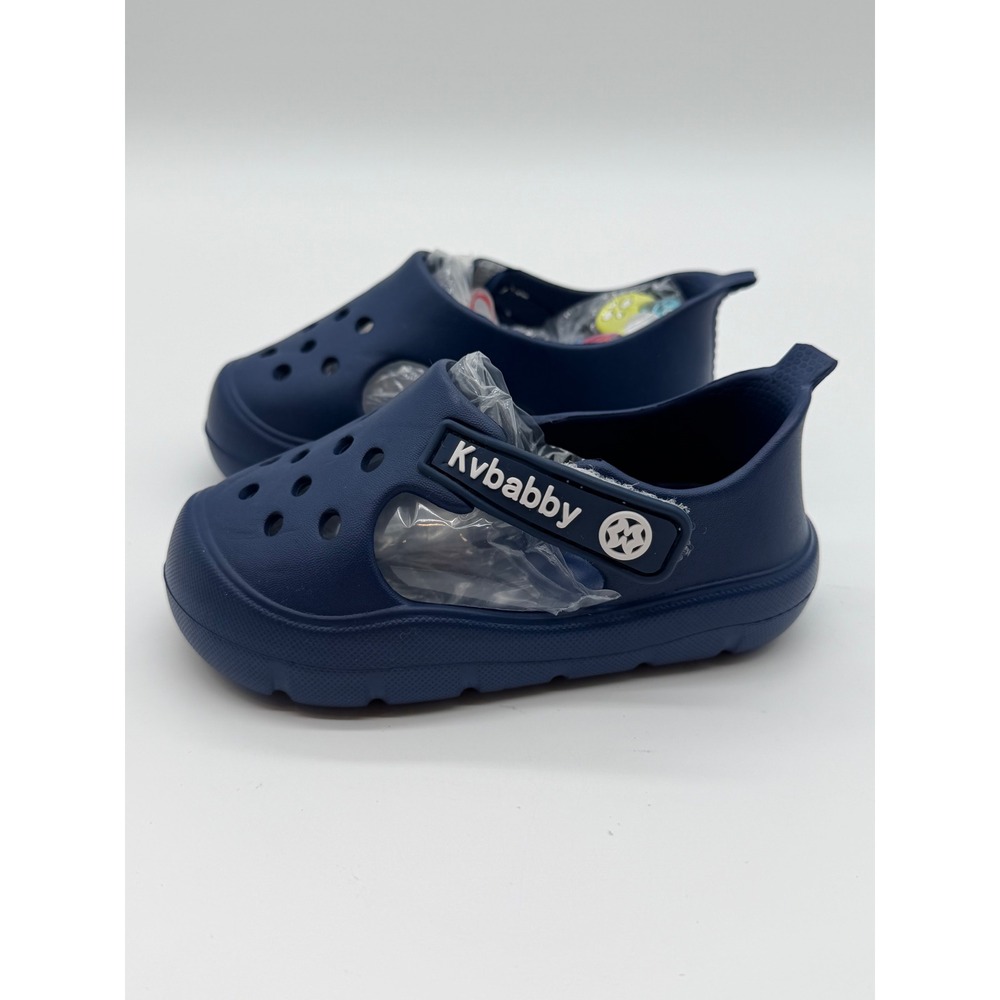 Kvbabby‎ Kids Navy Blue Rubber Clogs Water Shoes with Charms Size 21 NEW